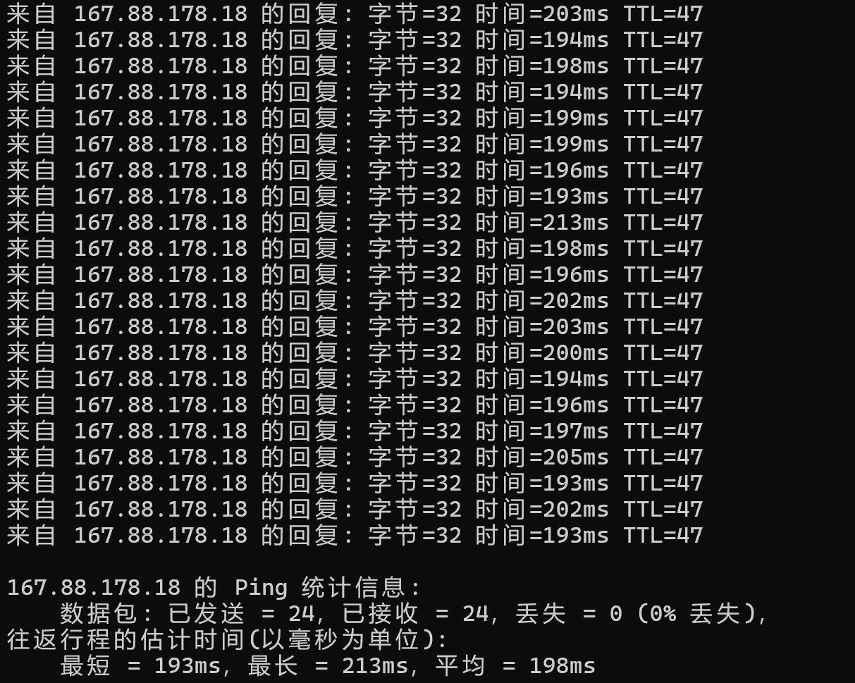 HostXen美国VPS测评 - 本地Ping平均延迟测试