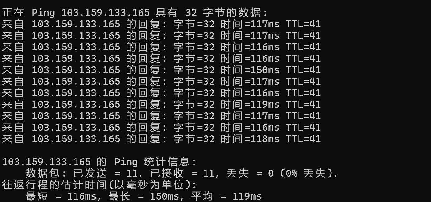 VPS Malaysia马来西亚VPS测评 - 联通网络本地Ping平均延迟测试